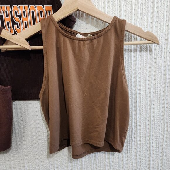 SHEIN and Live in the Moment Brown Crop Top Y2K Bundle of Tops Size Small - Picture 2 of 12